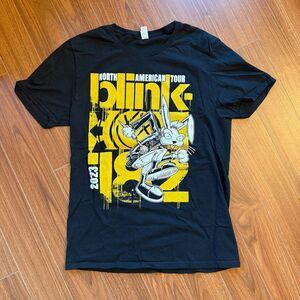 Blink-182 Black Yellow Graphic T-Shirt 2023 North American Tour Unisex Size L